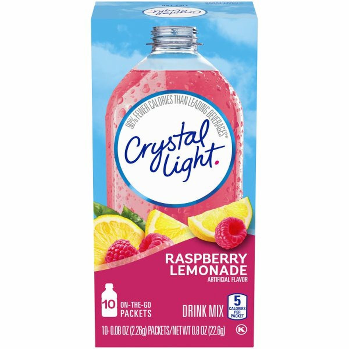Calories in Crystal Light Raspberry Lemonade On-The-Go Powdered Drink Mix