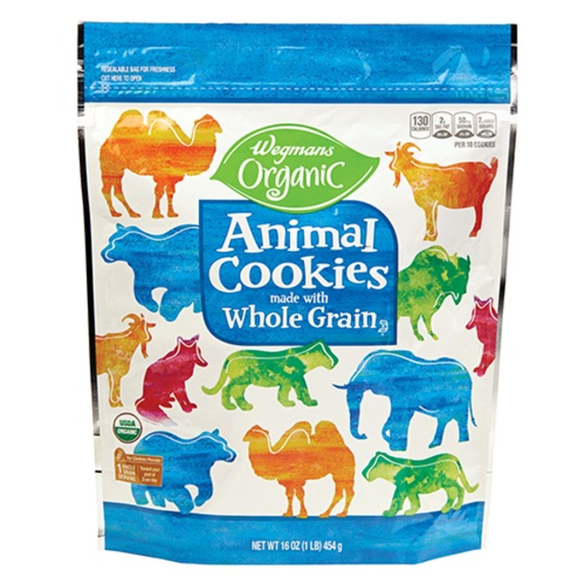 Calories in Wegmans Organic Animal Cookies made with Whole Grain