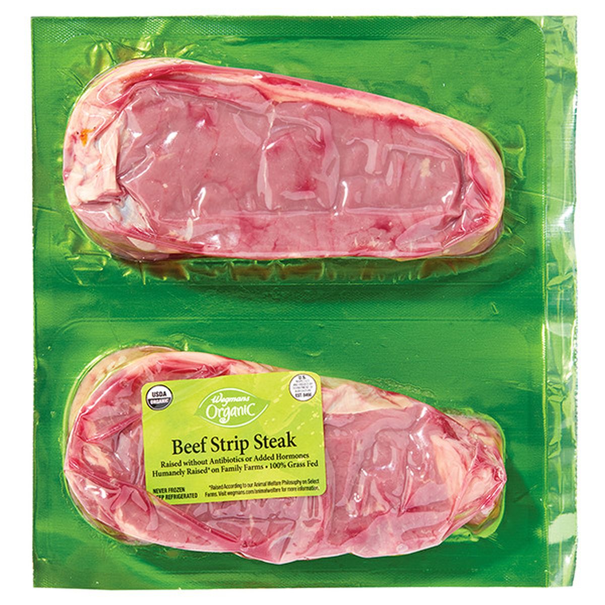 Calories in Wegmans Organic Grass Fed Strip Steaks