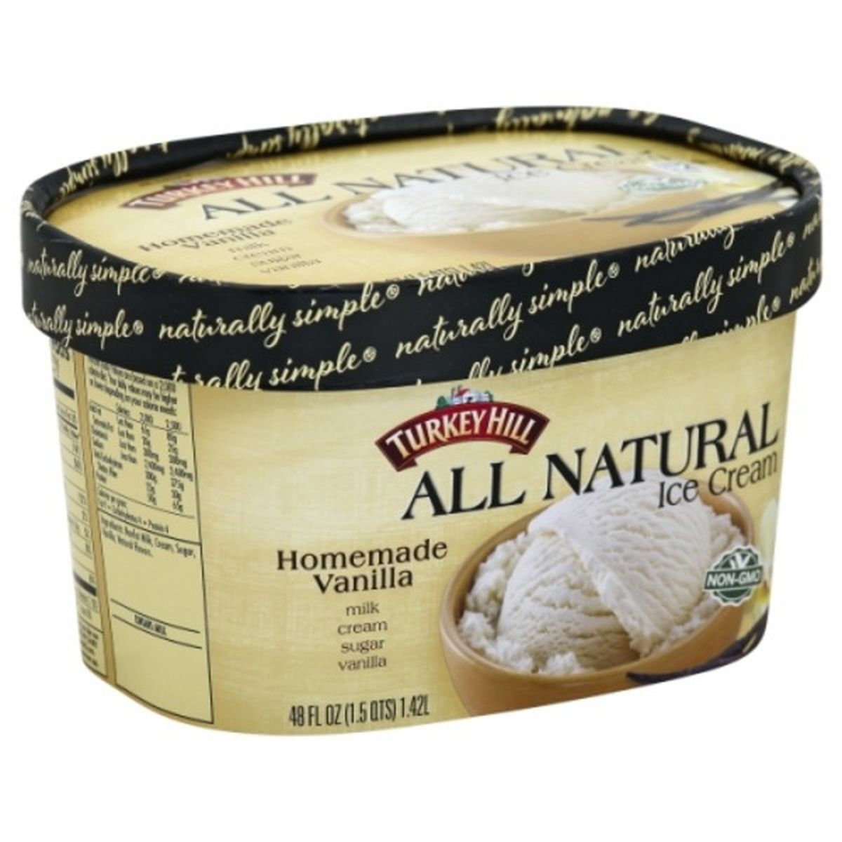 Calories in Turkey Hill Naturally Simple Ice Cream, All Natural, Homemade Vanilla