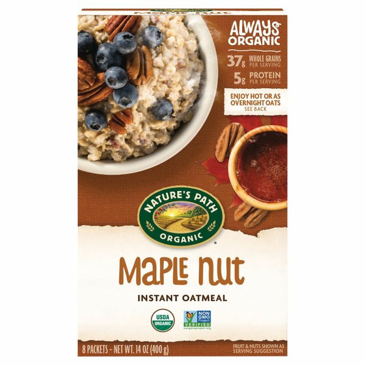 Calories in Nature's Path Instant Oatmeal, Maple Nut
