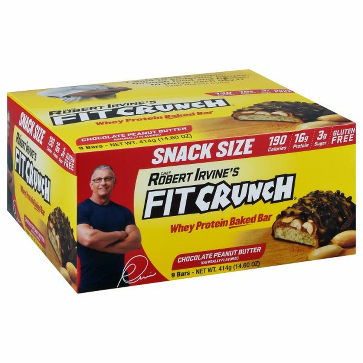 Calories in Fit Crunch Whey Protein Baked Bar, Chocolate Peanut Butter, Snack Size