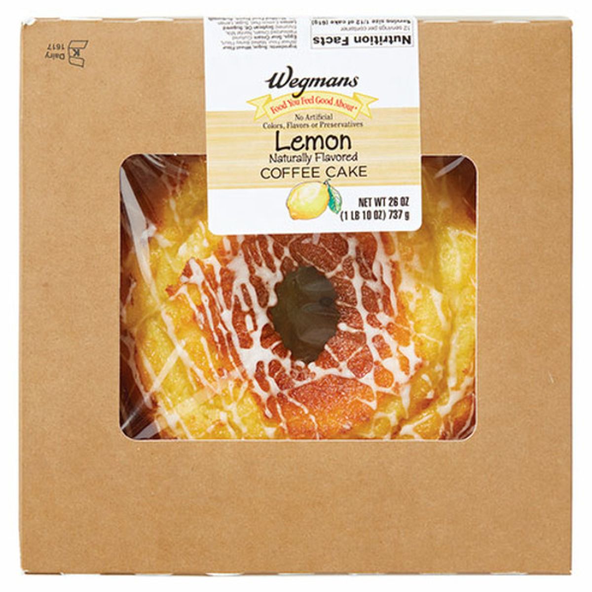 Calories in Wegmans Lemon Flavored Coffee Cake