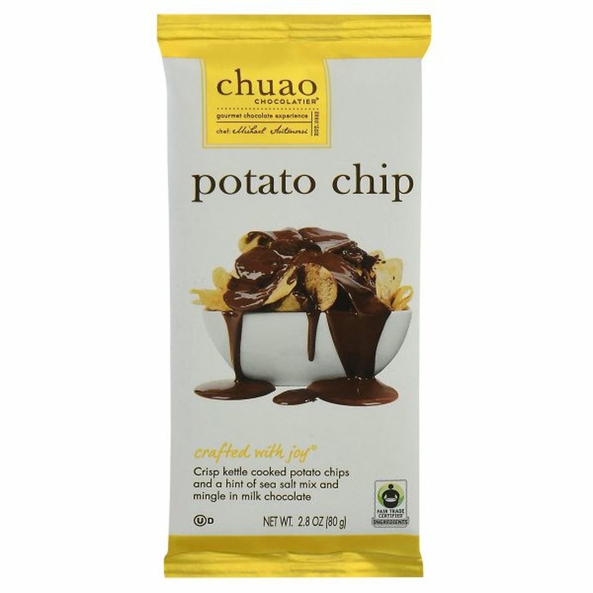 Calories in Chuao Chocolatier Milk Chocolate Bar, Potato Chip