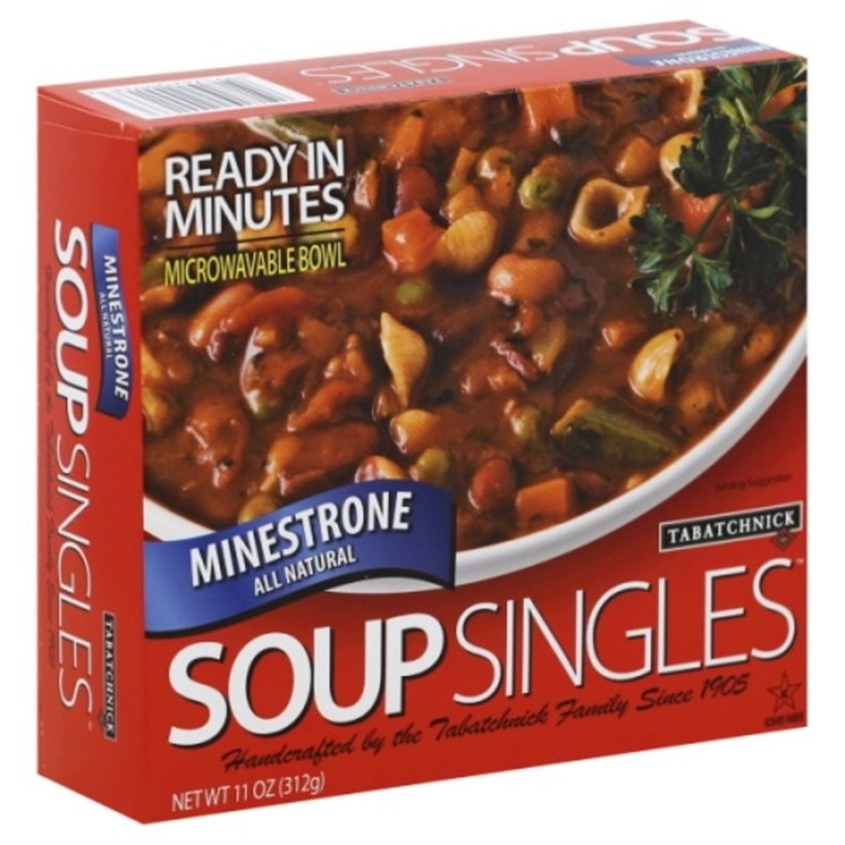 Calories in Tabatchnick Soup Singles Soup, Minestrone