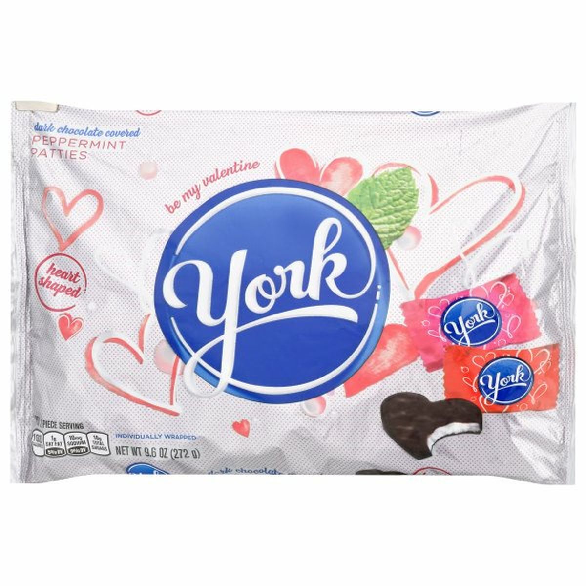 Calories in YORK Dark Chocolate Covered, Peppermint Patties, Heart Shaped