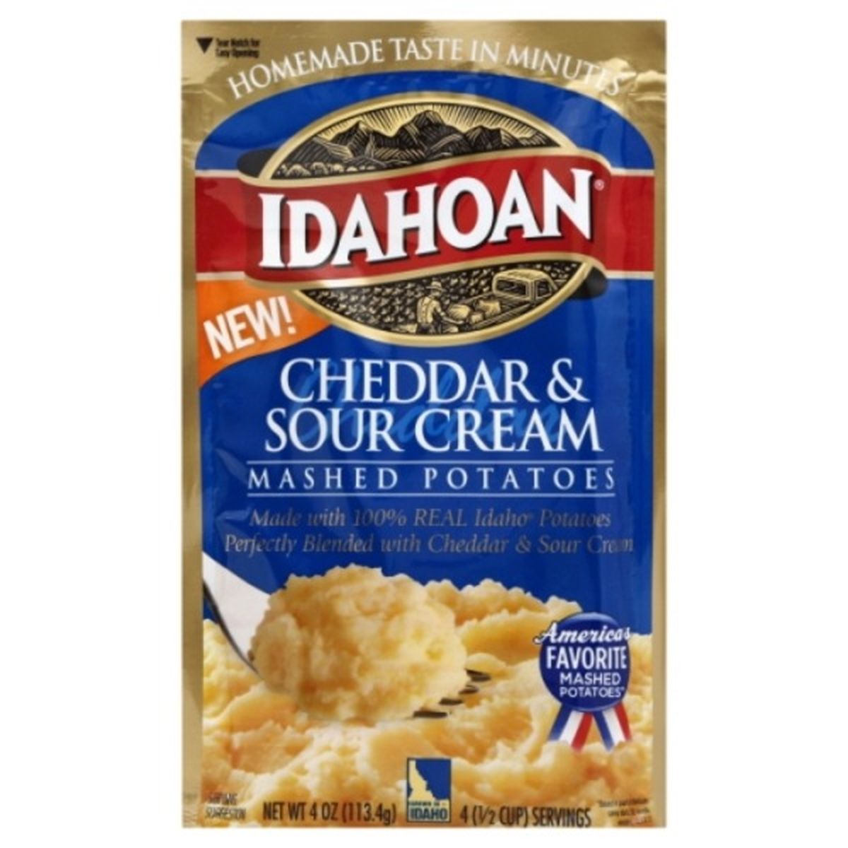 Calories in Idahoan Mashed Potatoes, Cheddar & Sour Cream