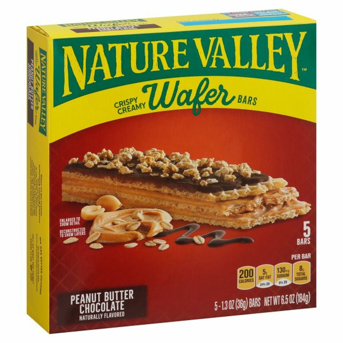 Calories in Nature Valley Wafer Bars, Peanut Butter Chocolate, Crispy Creamy