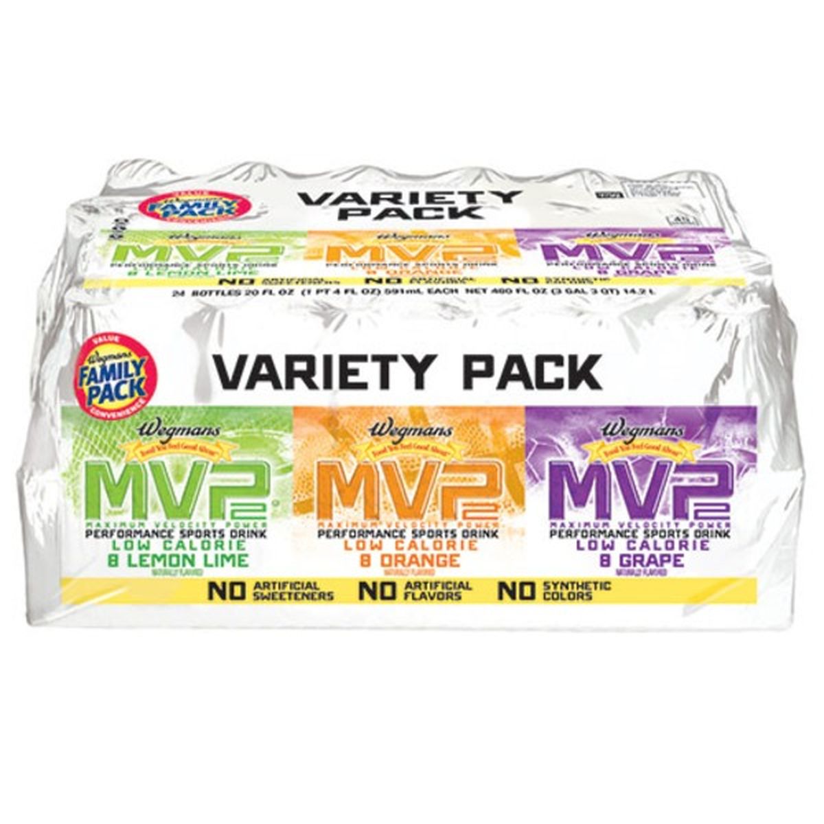 Calories in Wegmans MVP 2 Low Calories Sports Drink, Variety Pack FAMILY PACK