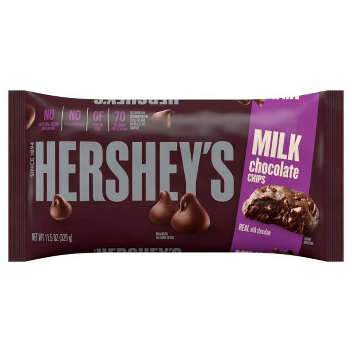 Calories in Hershey's Baking Chips, Milk Chocolate, Chocolate Chips, Holiday Baking