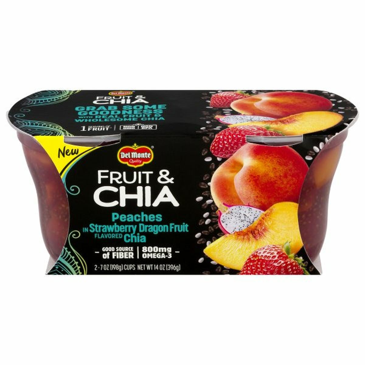 Calories in Del Monte Fruit & Chia, Peaches in Strawberry Dragon Fruit Flavored Chia