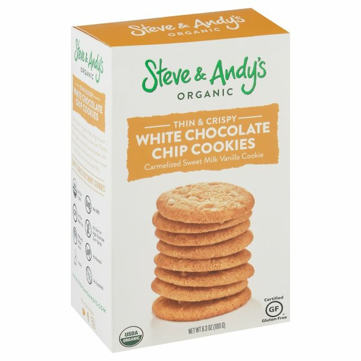 Calories in Steve & Andy's Organic Cookies, White Chocolate Chip