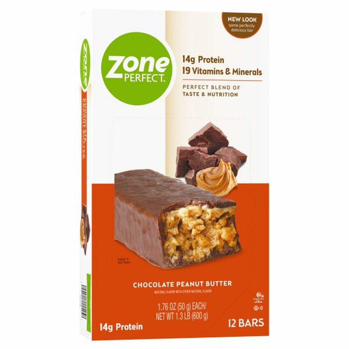 Calories in ZonePerfect Food & Beverage ZonePerfect Protein Bar Chocolate Peanut Butter 12-1.76 oz Bars