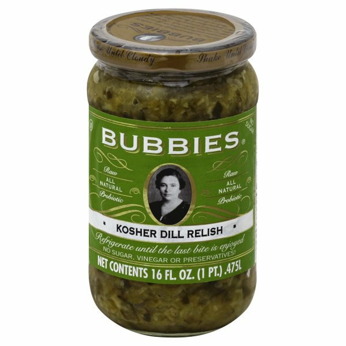 Calories in Bubbies Dill Relish, Kosher