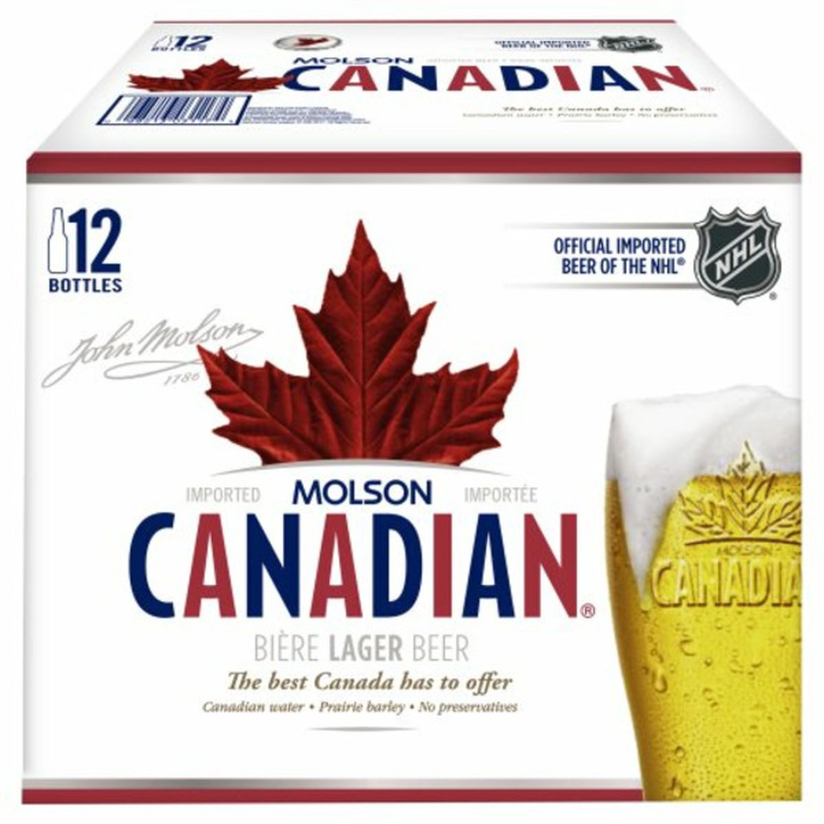 Calories in Molson Canadian Canadian 12/12 oz bottles