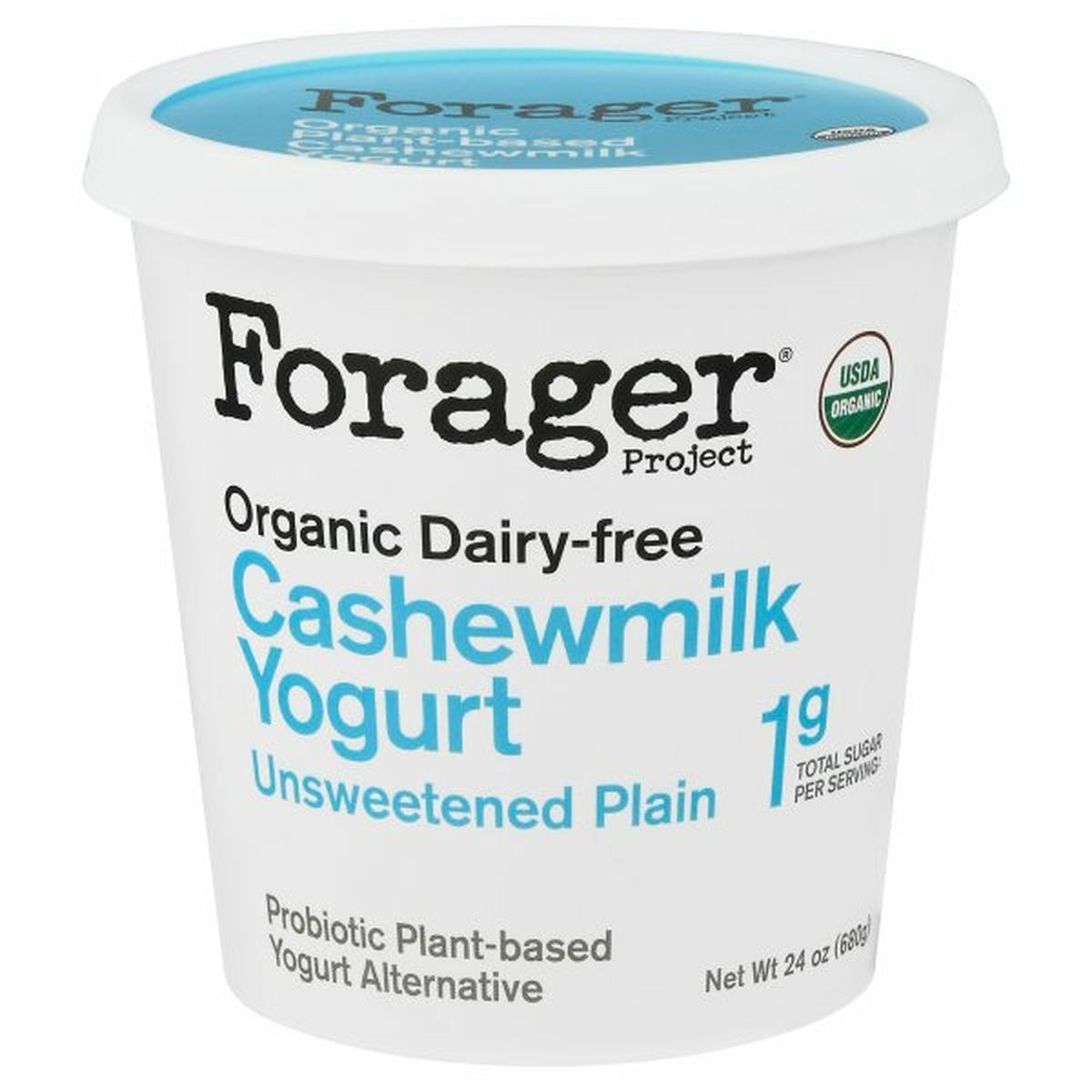 Calories in Forager Project Cashewmilk Yogurt, Organic, Dairy-Free, Unsweetened Plain