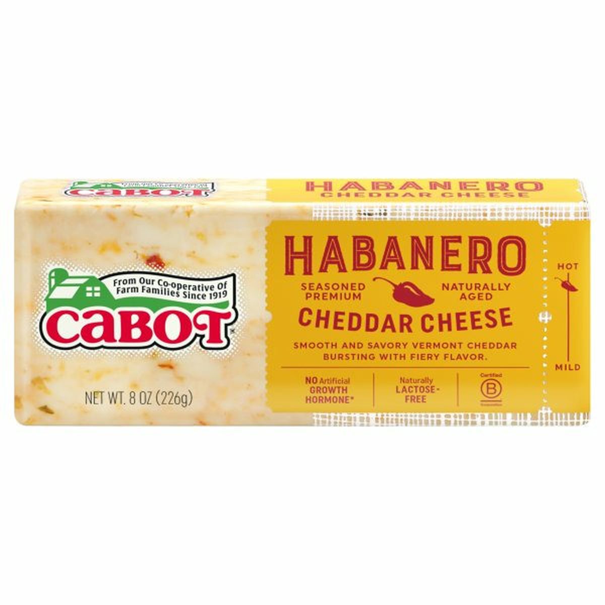 Calories in Cabot Cheese, Habanero Cheddar