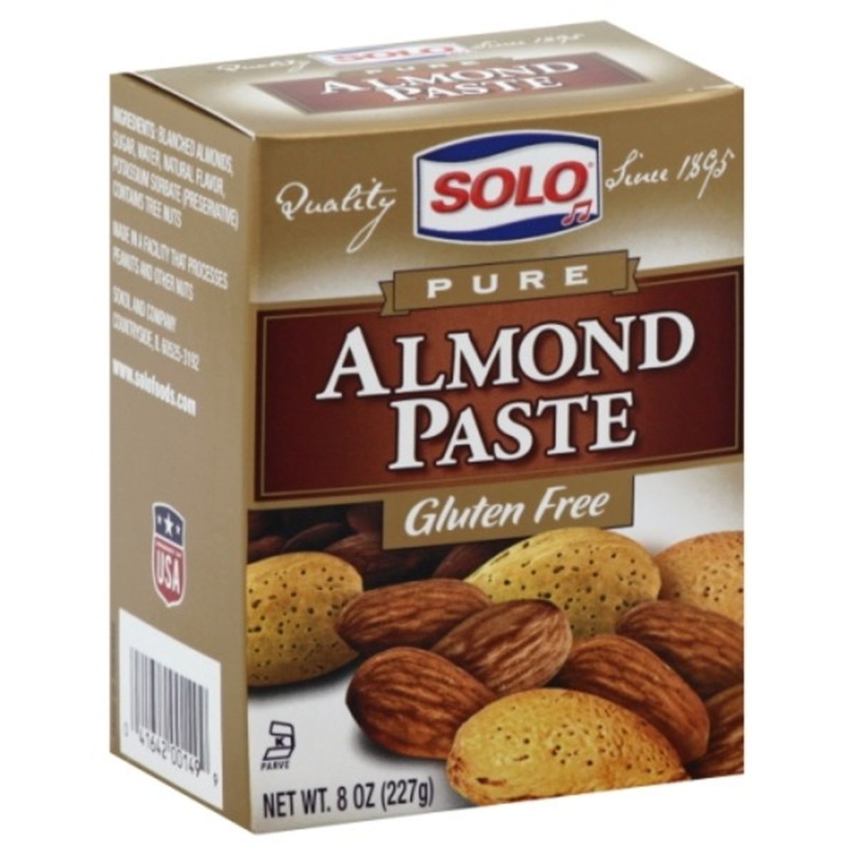 Calories in Solo Almond Paste, Pure