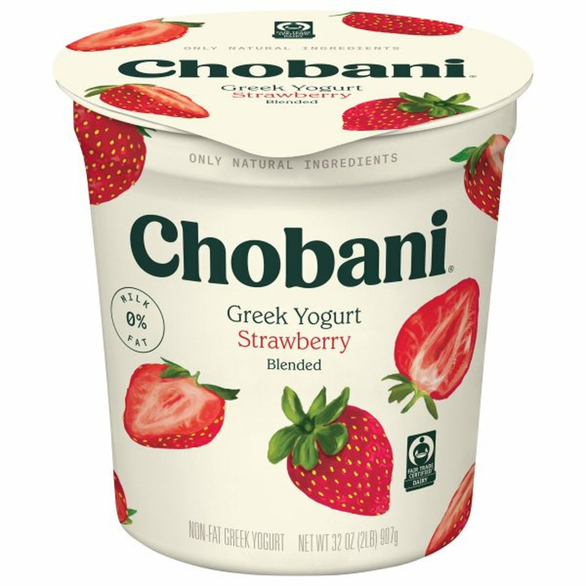 Calories in Chobani Yogurt, Greek, Non-Fat, Blended, Strawberry