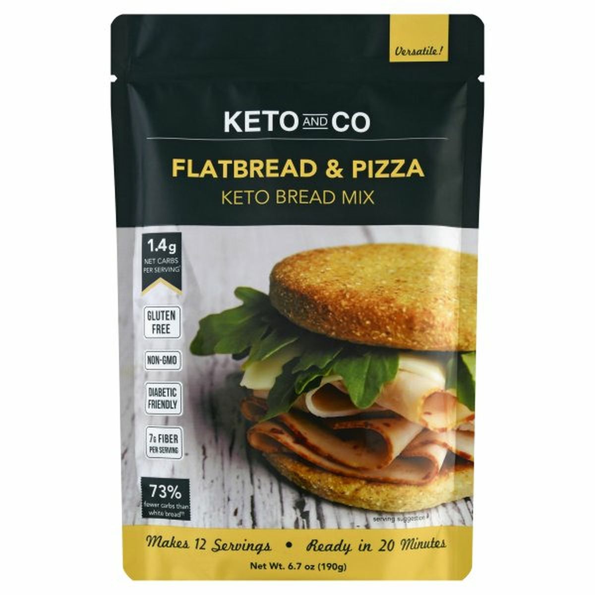 Calories in Keto And Co Keto Bread Mix, Flatbread & Pizza