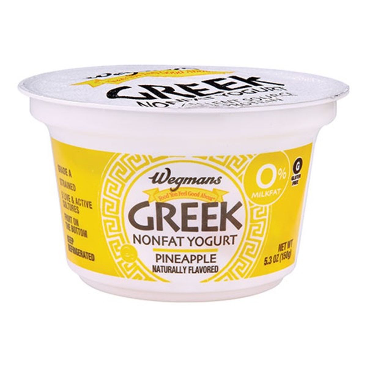 Calories in Wegmans Greek Pineapple Nonfat Yogurt