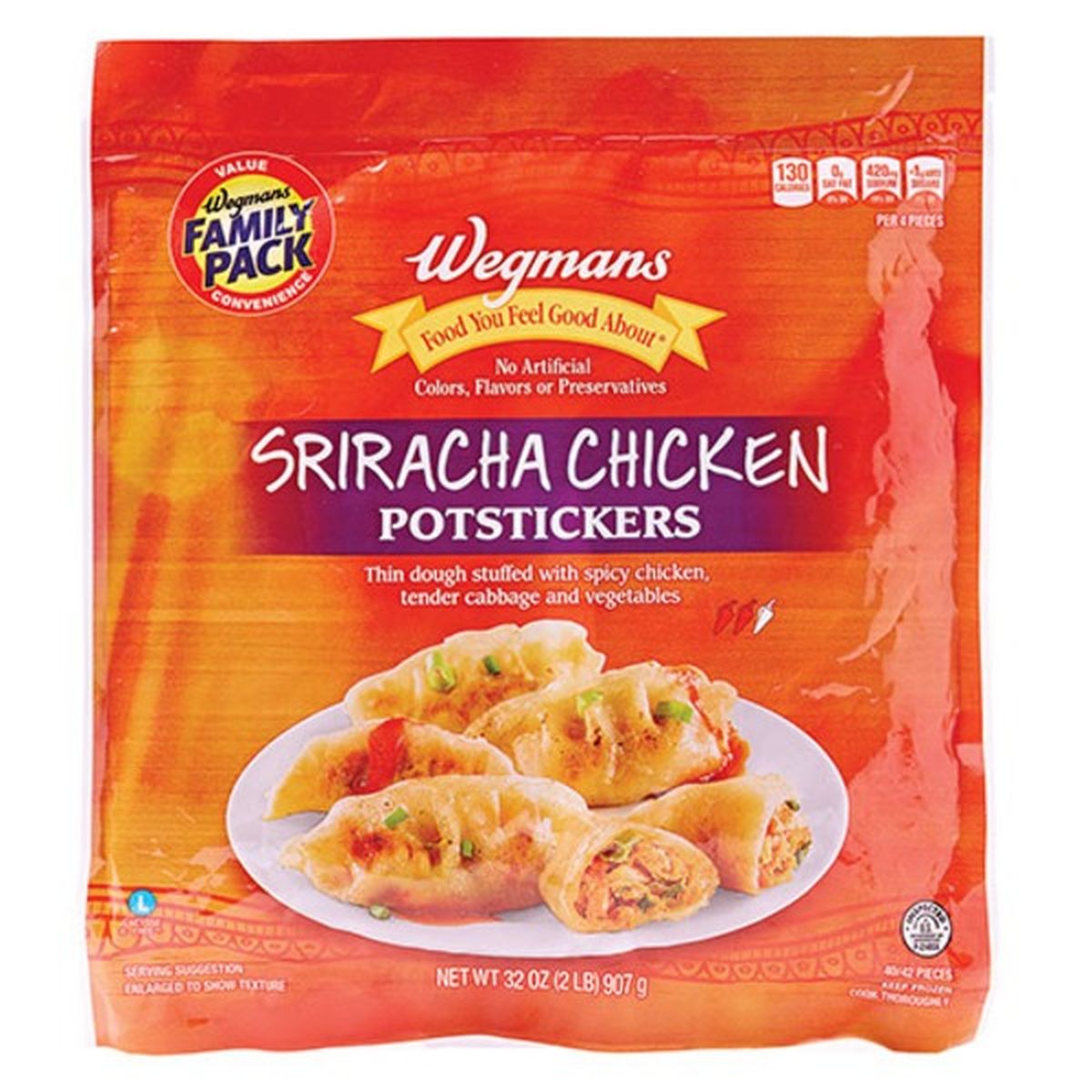 Calories in Wegmans Sriracha Chicken Potstickers, FAMILY PACK