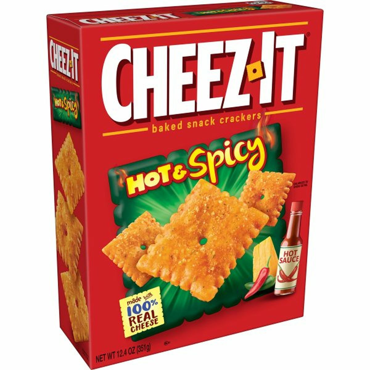 Calories in Cheez-It Crackers Cheez-It Baked Snack Cheese Crackers, Hot & Spicy, 12.4oz