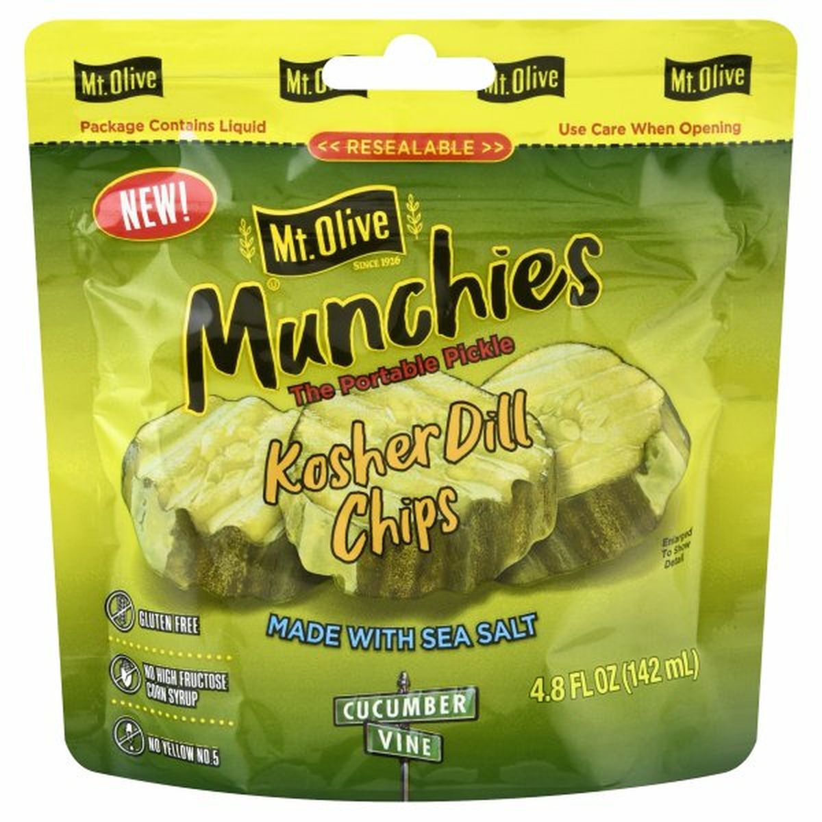 Calories in Mt. Olive Munchies Pickle Chips, Kosher Dill