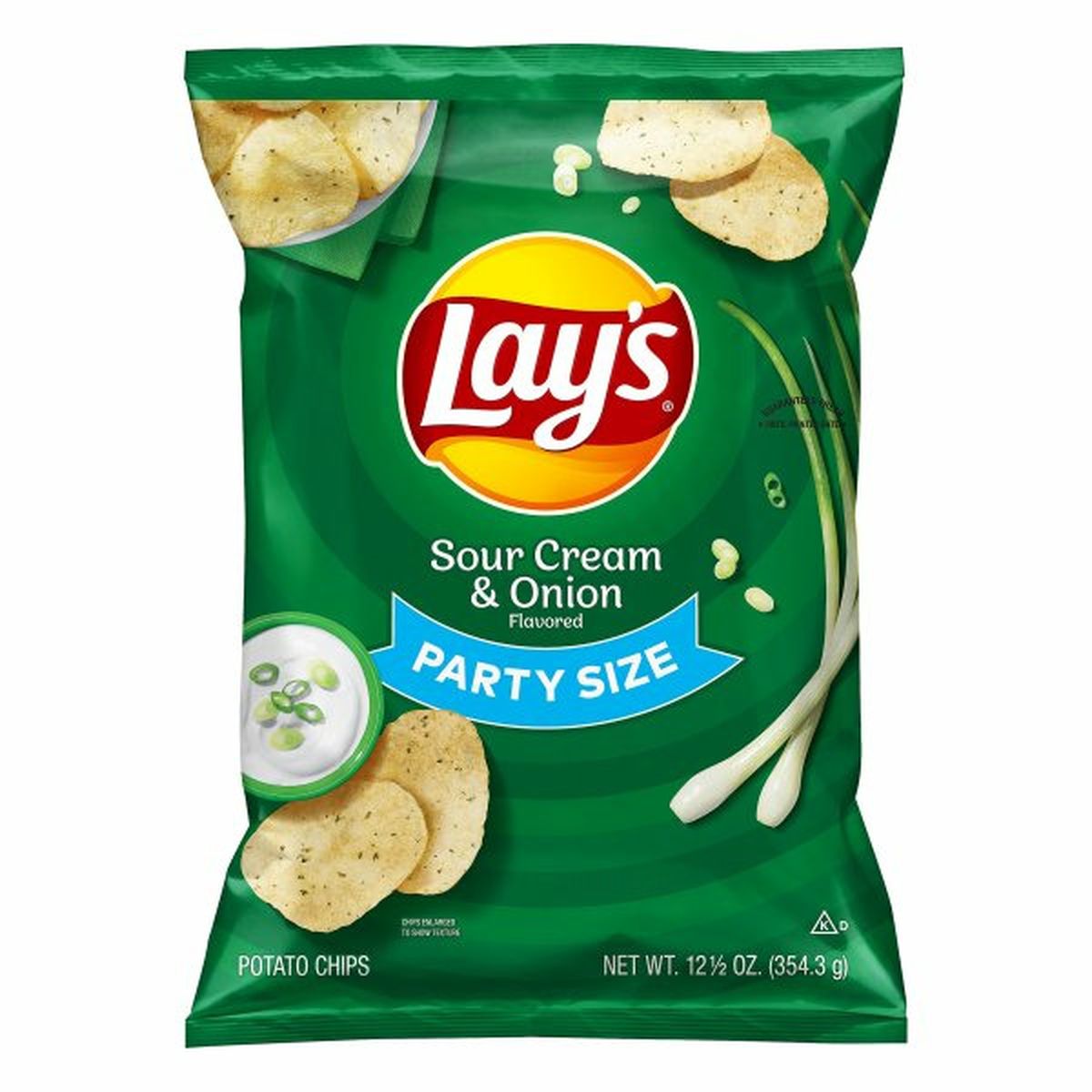 Calories in Lay's Potato Chips, Sour Cream & Onion Flavored, Party Size