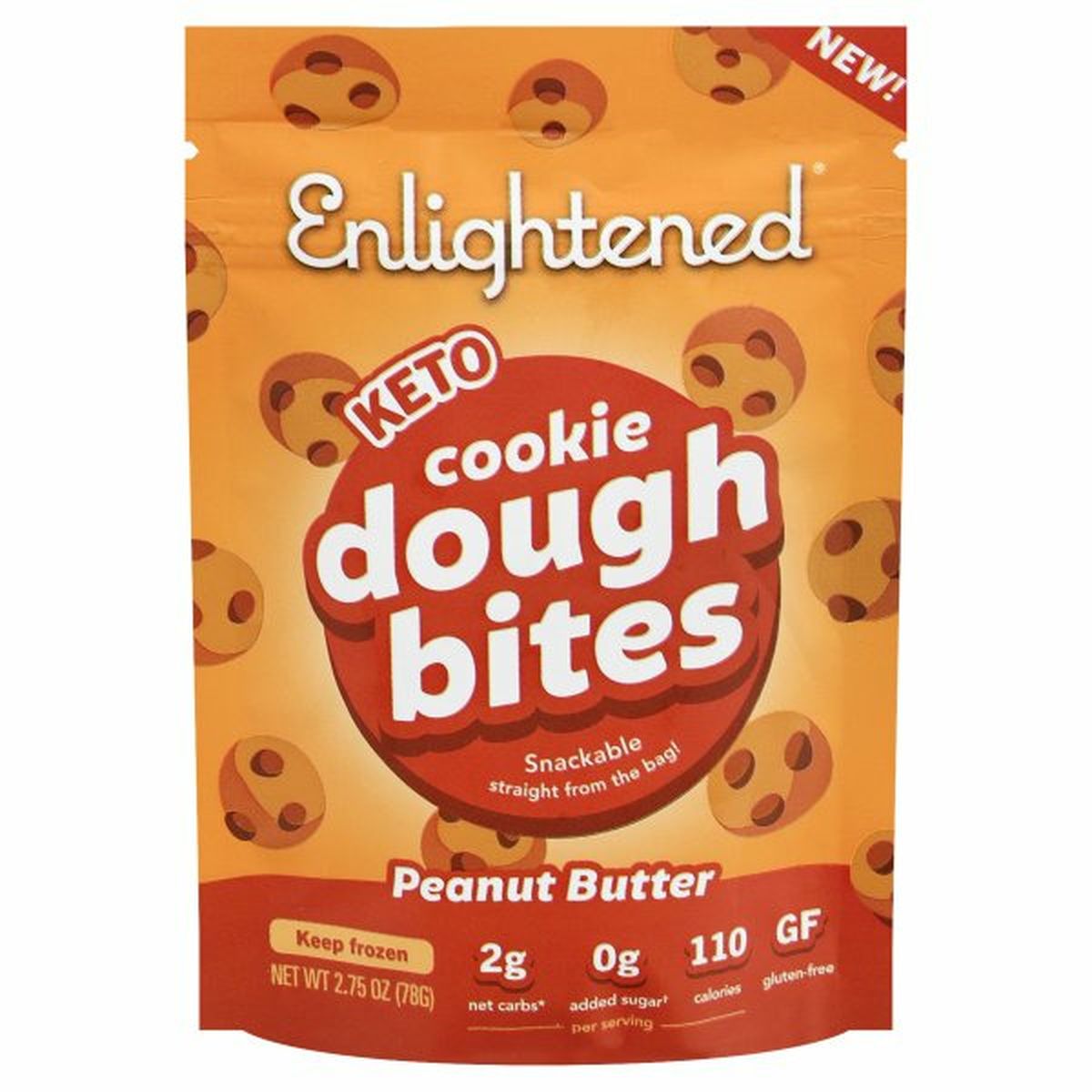 Calories in Enlightened Cookie Dough Bites, Keto, Peanut Butter