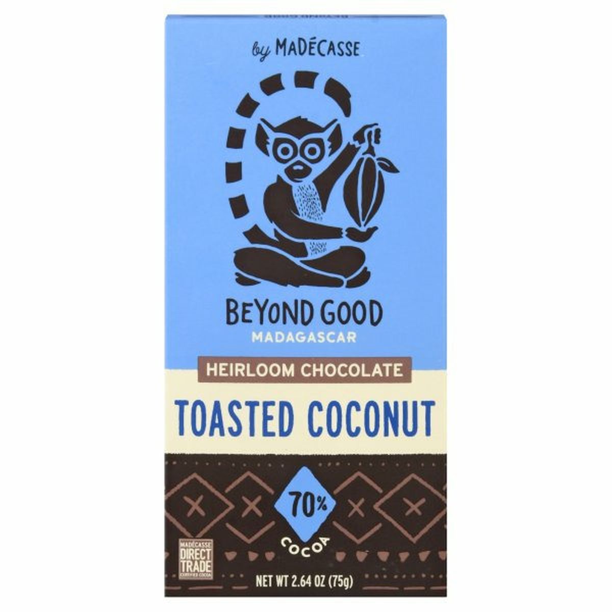 Calories in Beyond Good Chocolate, Heirloom, Toasted Coconut, Madagascar, 70% Cocoa