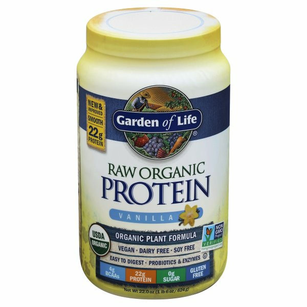 Calories in Garden of Life Raw Organic Protein, Organic Plant Formula, Vanilla