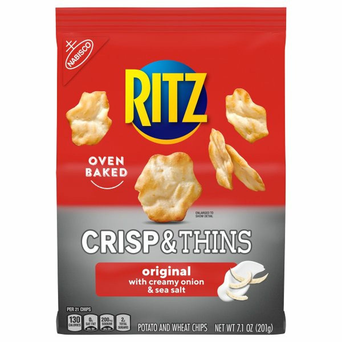 Calories in Ritz Potato and Wheat Chips, Original, Crisp & Thins