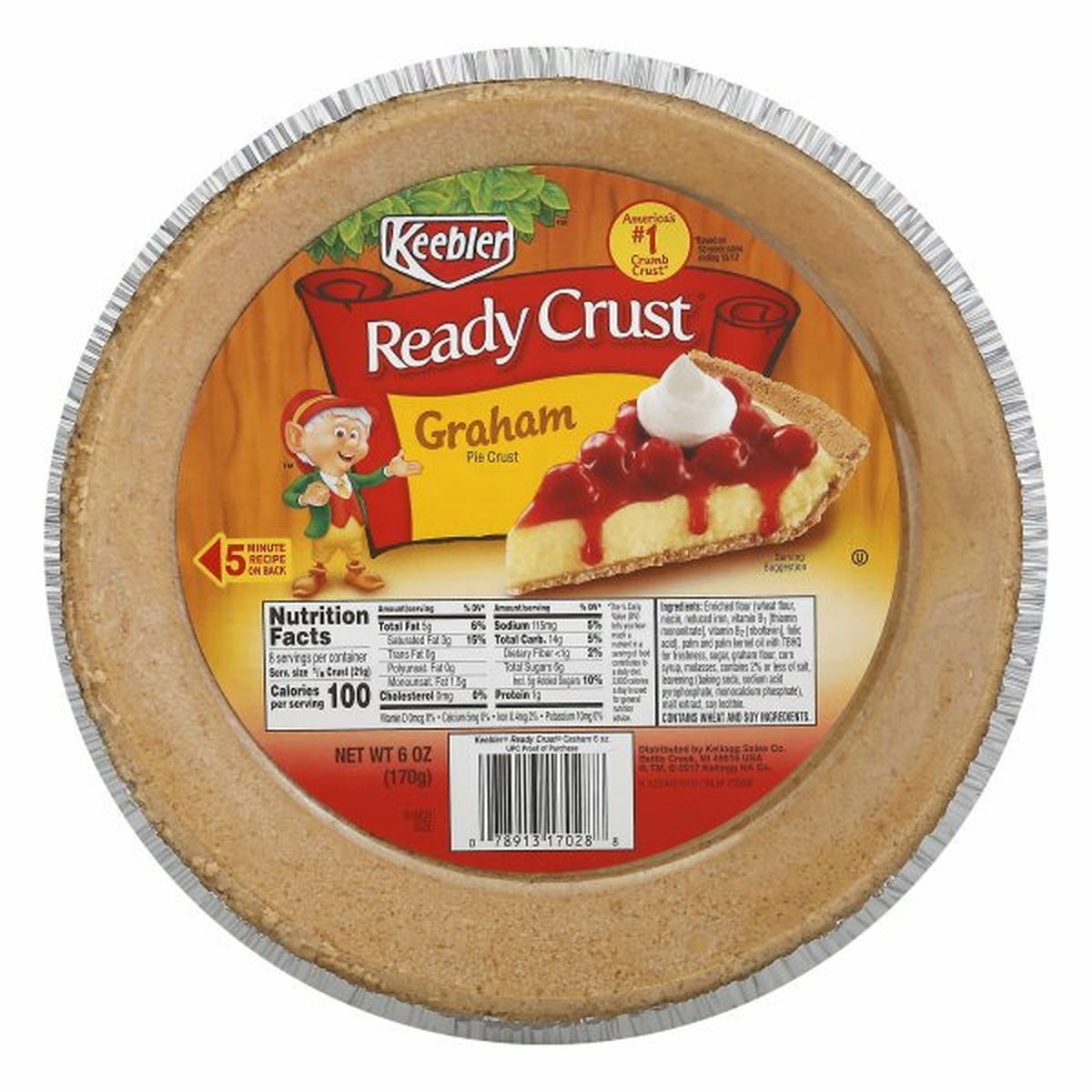 Calories in Keebler - Crusts Pie Crust, Graham, 9 Inch