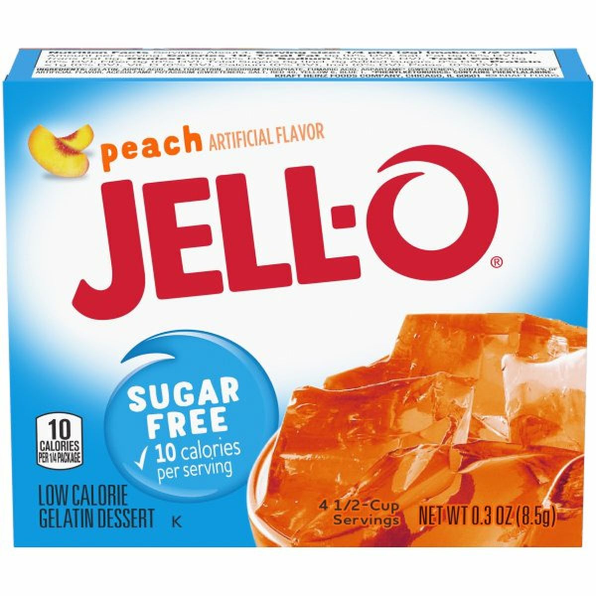 Calories in Jell-O Peach Sugar Free Gelatin Mix