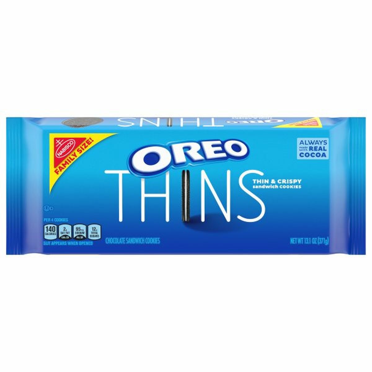Calories in Oreo Thins Sandwich Cookies, Chocolate, Family Size