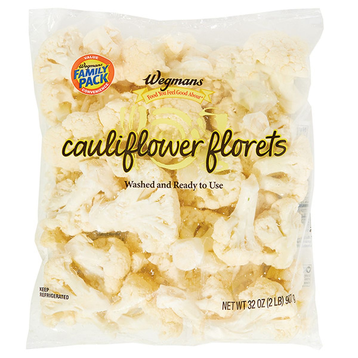Calories in Wegmans Cauliflower Florets, FAMILY PACK