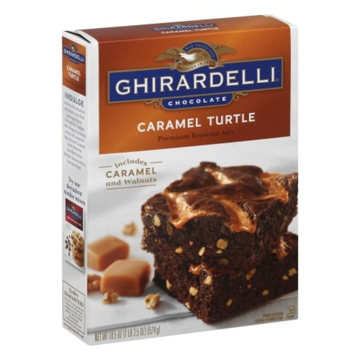Calories in Ghirardelli Brownie Mix, Premium, Caramel Turtle