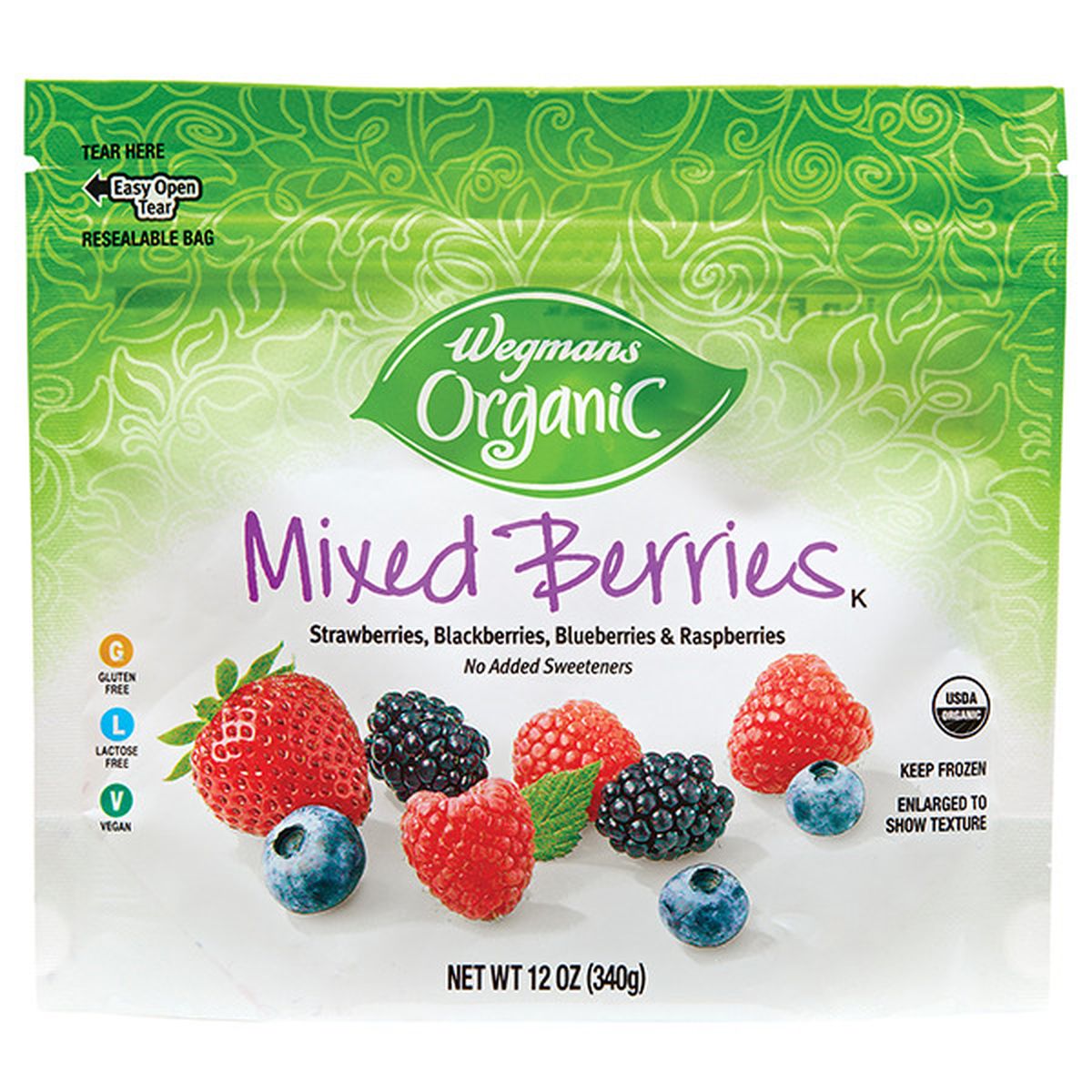 Calories in Wegmans Organic Frozen Mixed Berries