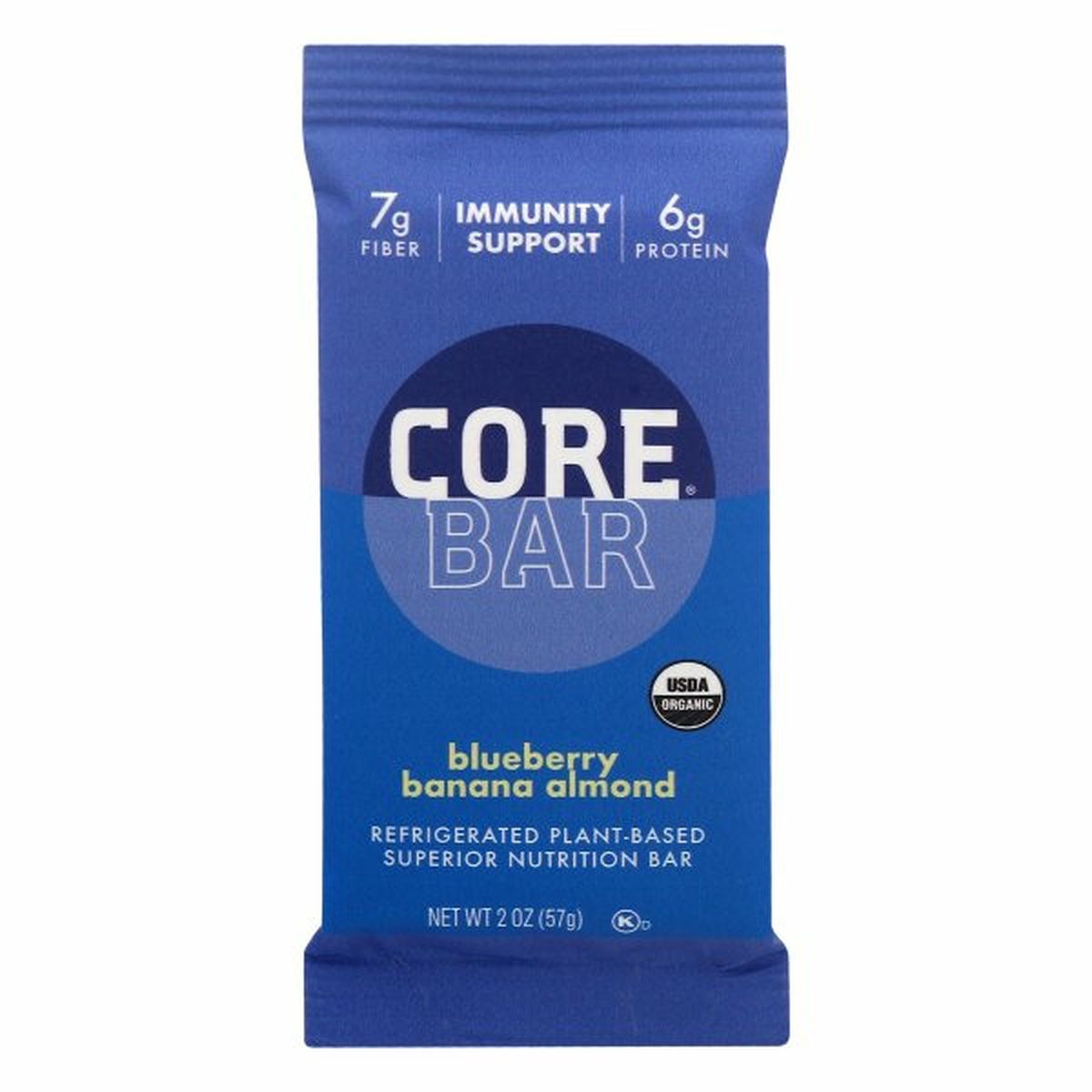 Calories in Core Meal Bar, Organic, Blueberry Banana Almond