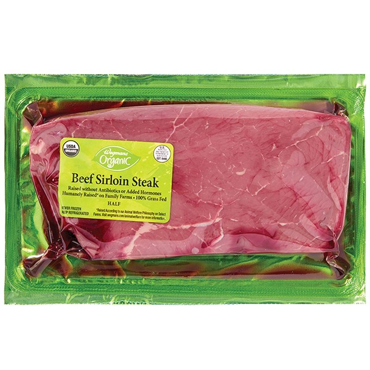 Calories in Wegmans Organic Grass Fed Sirloin Steak Half