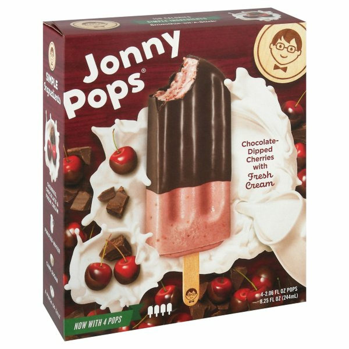 Calories in JonnyPops Pops, Chocolate-Dipped Cherries