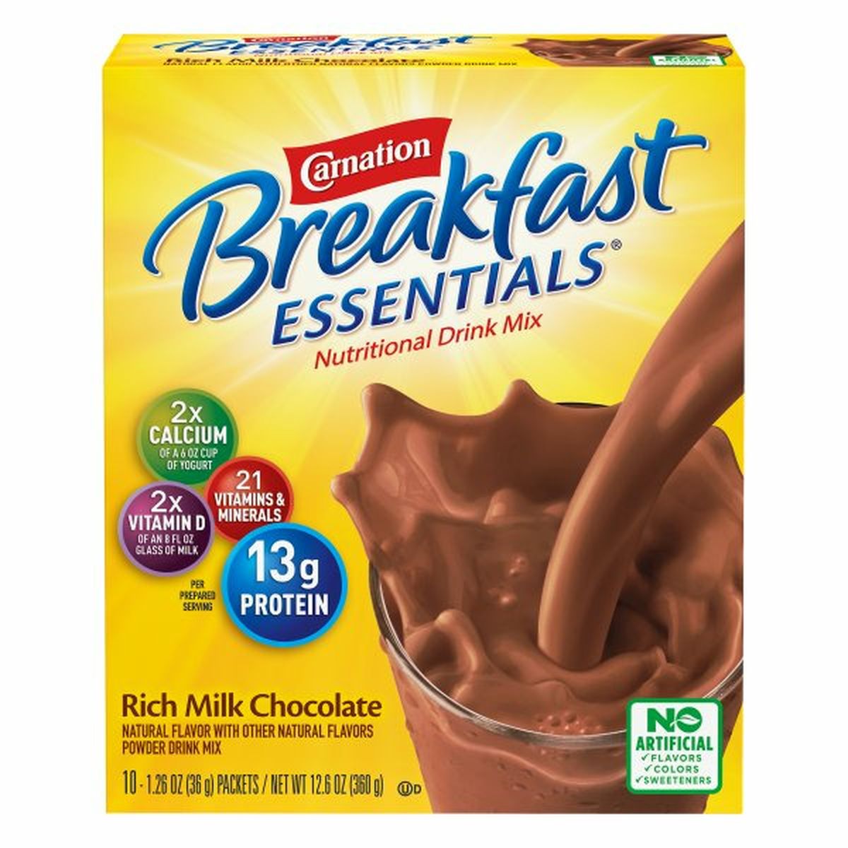 Calories in Carnation Breakfast Essentials Breakfast Essentials Nutritional Drink Mix, Rich Milk Chocolate