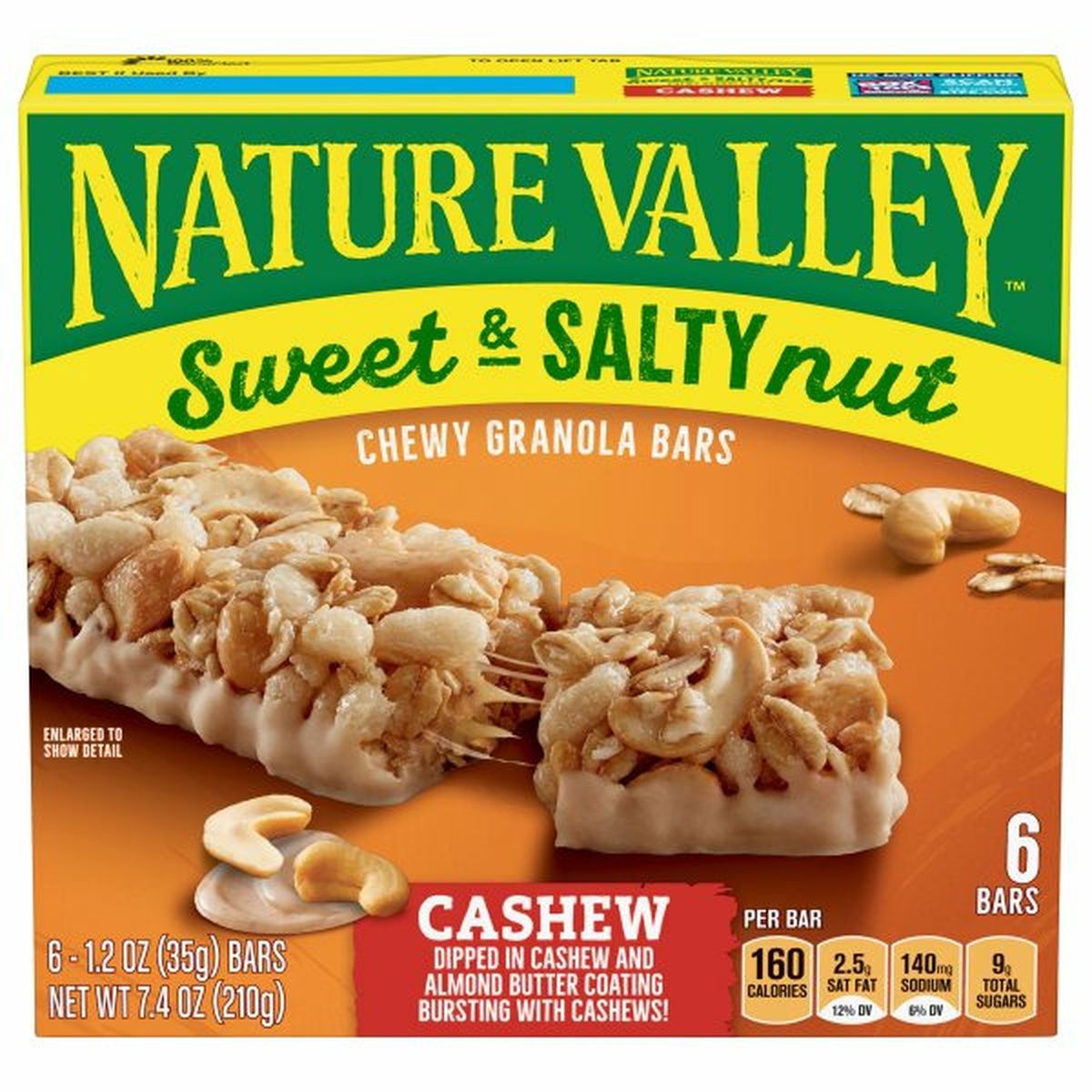 Calories in Nature Valley Granola Bars, Cashew, Sweet & Salty Nut, Chewy