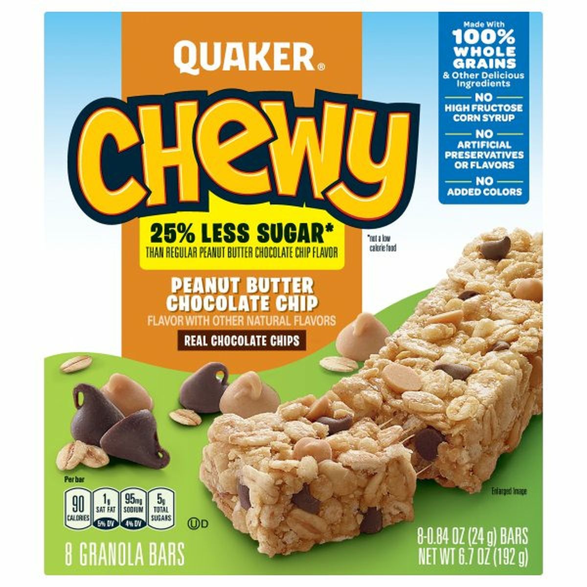 Calories in Quaker Chewy Granola Bars, Peanut Butter Chocolate Chip