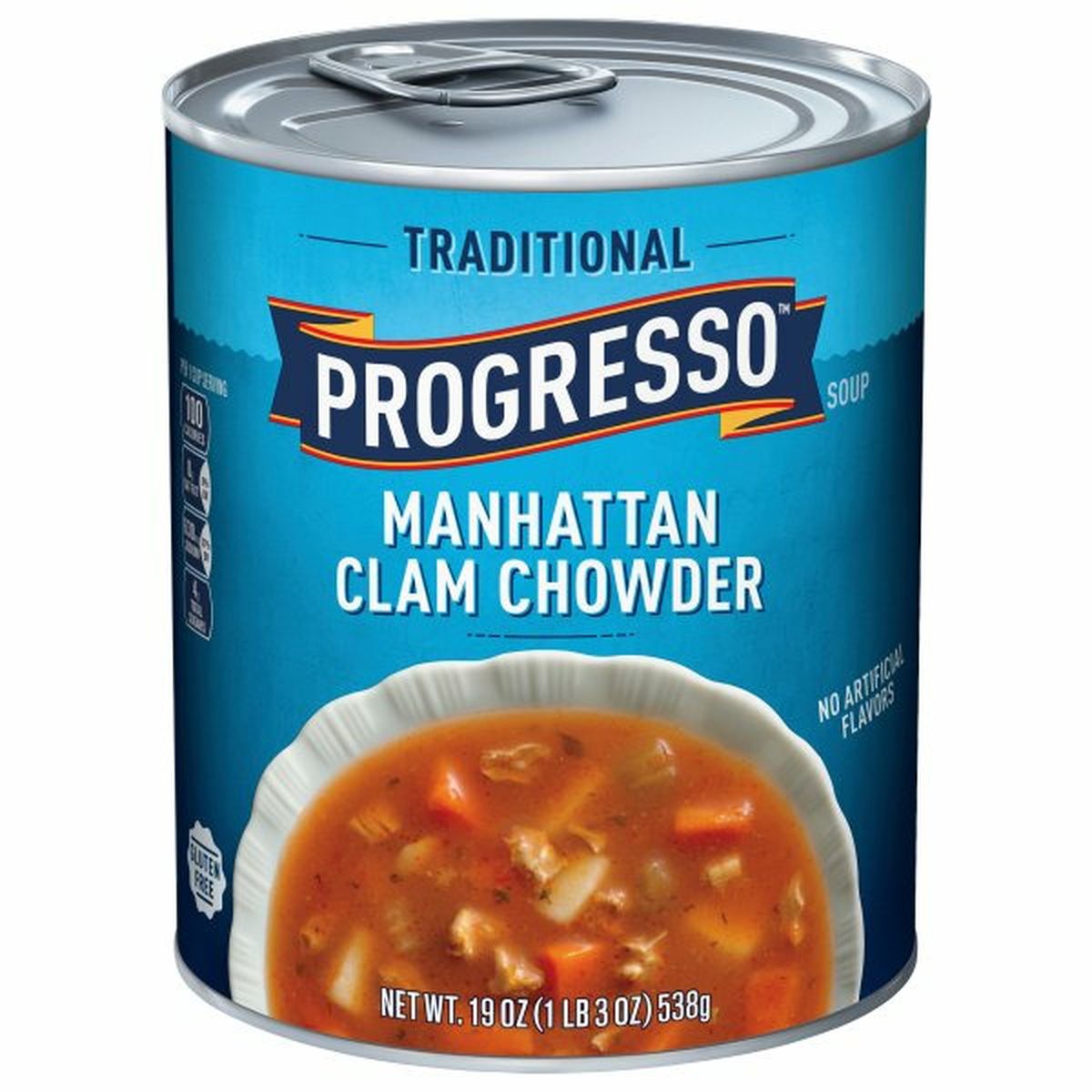 Calories in Progresso Soup, Manhattan Clam Chowder, Traditional