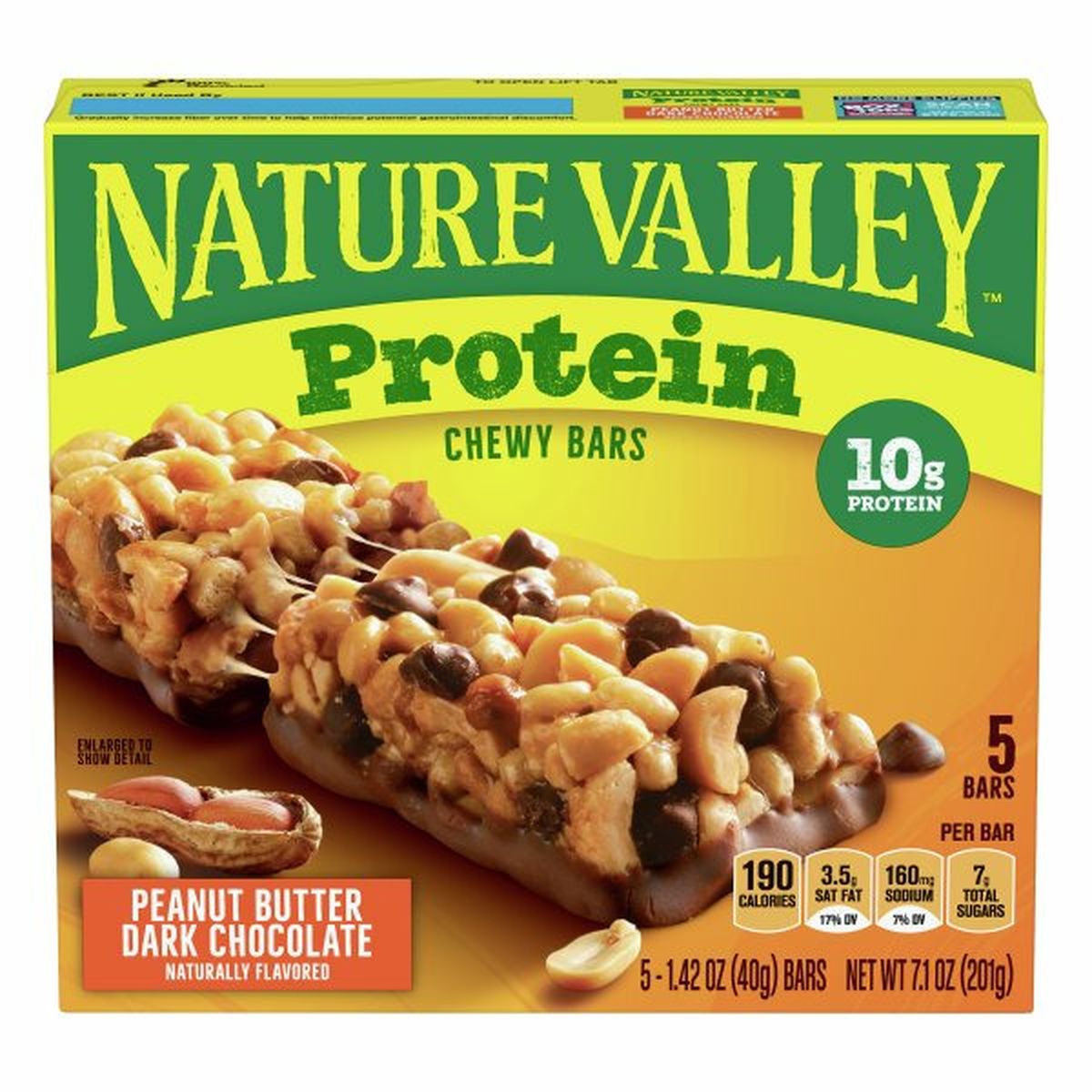 Calories in Nature Valley Protein Chewy Bars, Peanut Butter Dark Chocolate
