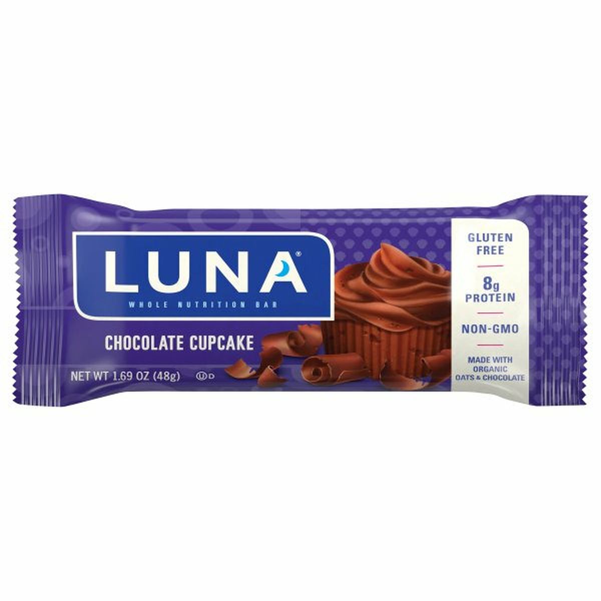 Calories in Luna Whole Nutrition Bar, Chocolate Cupcake