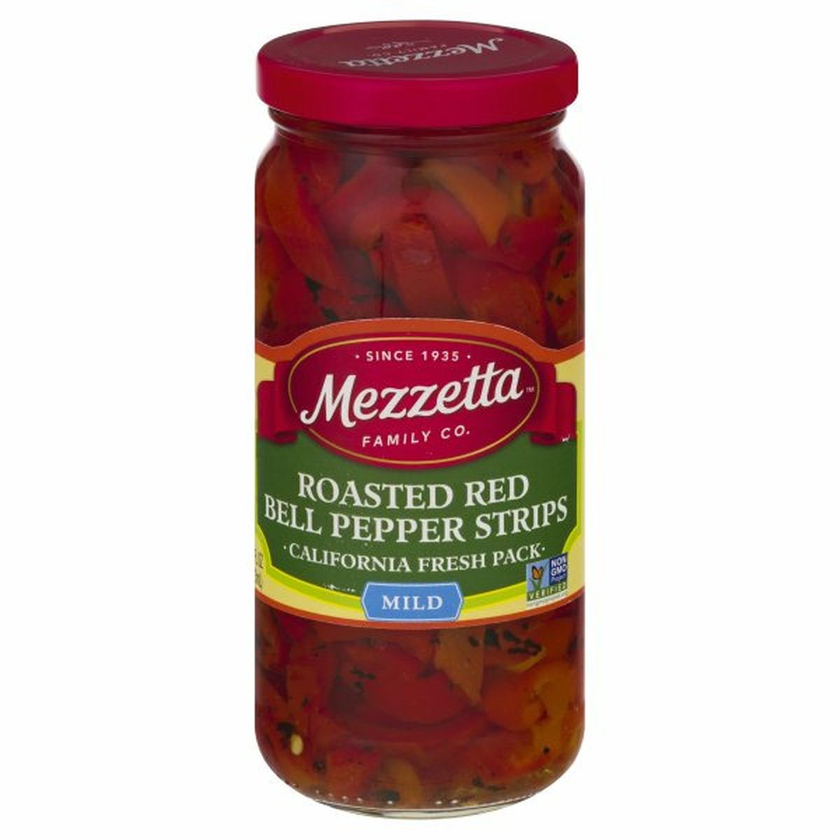 Calories in Mezzetta Bell Pepper Strips, Roasted Red, Mild