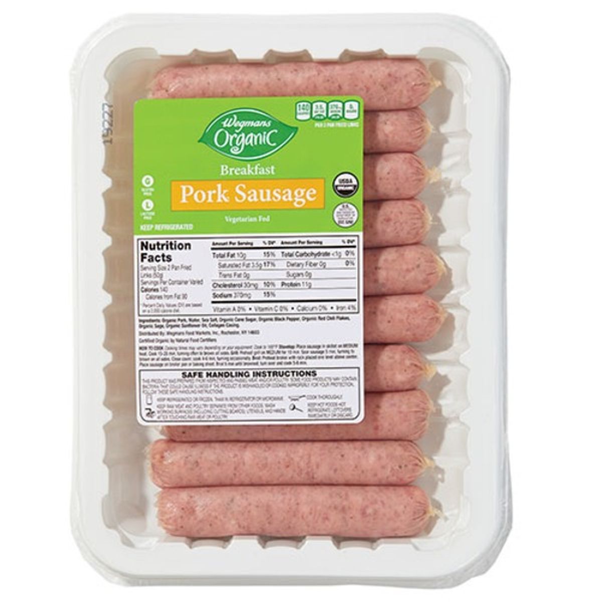 Calories in Wegmans Organic Breakfast Pork Sausage